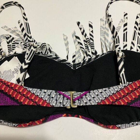 Roxy NWT Aztec Fringe Bandeau Bikini Top, S - Picture 4 of 16